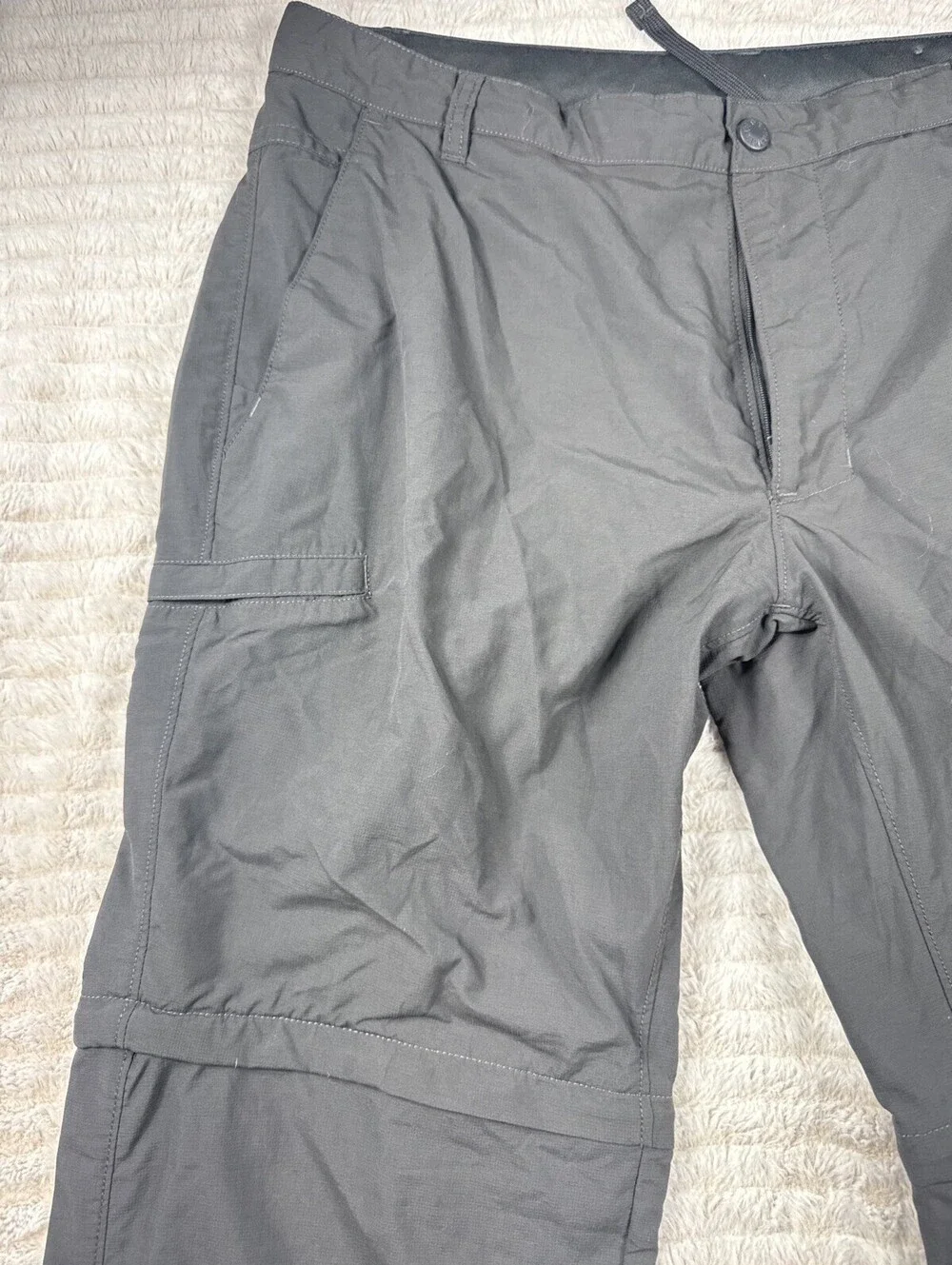 North Face Men 38x30 Gray Gorpcore Paramount Trail Convertible Pant Short Hiking
